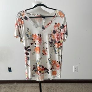 Soft and comfy floral peach and white shirt